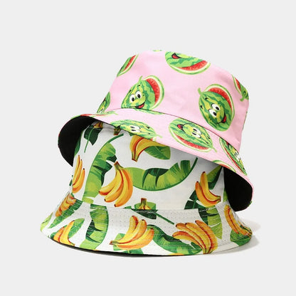 Creative Printed Fruit Pattern Bucket Cap
