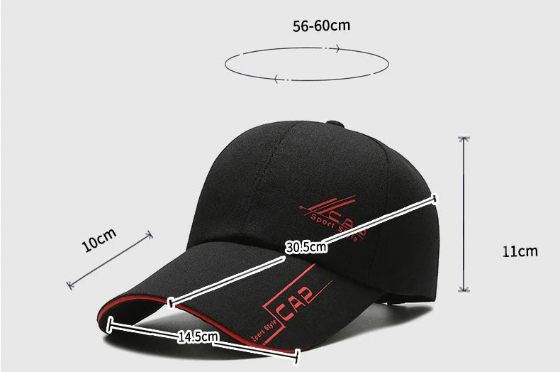 Hats Men Summer Long Brim Baseball Caps Spring Casual Outdoor Sun Fishing Hats Sunscreens Shade Caps