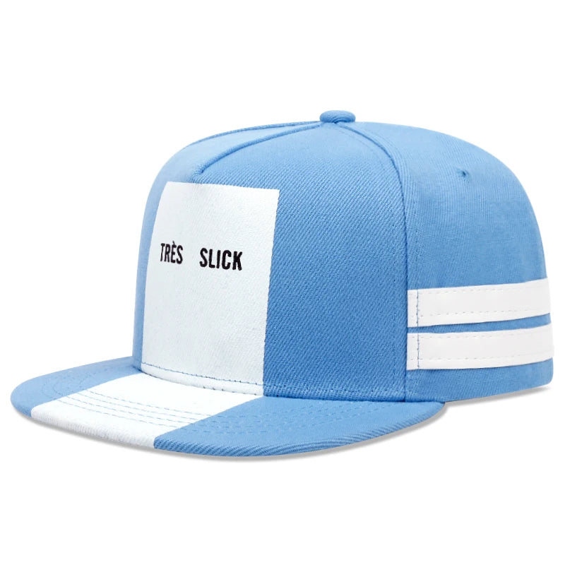 Flat brimmed Hat Tres Slick Striped Street Trendy Hip Hop Hat