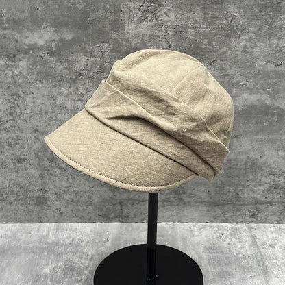Slouchy Newsboy Cap Linen Summer Cap Casual Women Sun Cap