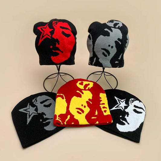 European Style Niche Face Wool Knitted Hats Autumn And Winter