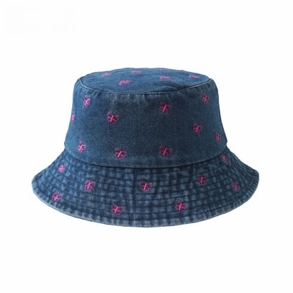Popular Little Daisy Embroidered Cotton Summer Jeans Bucket Hat