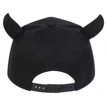 Unisex Smiling Face And Cow Horn Personality Hip-hop Hats Spring Autumn