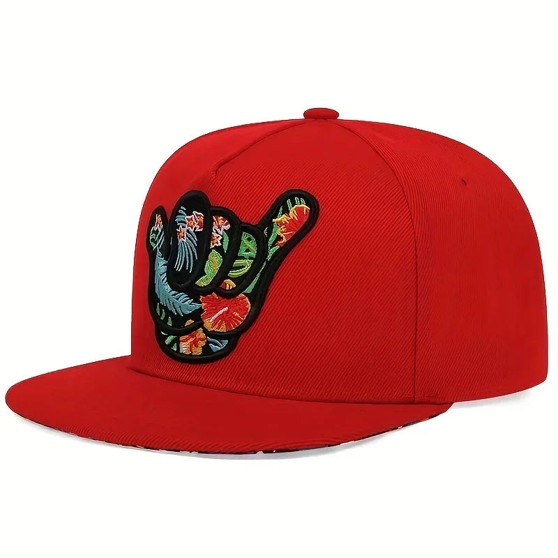 Unisex Fingers Embroidery Hip Hop Hats Spring Autumn Outdoor Adjustable Casual Baseball Caps Trucker Caps Sunscreen Hat