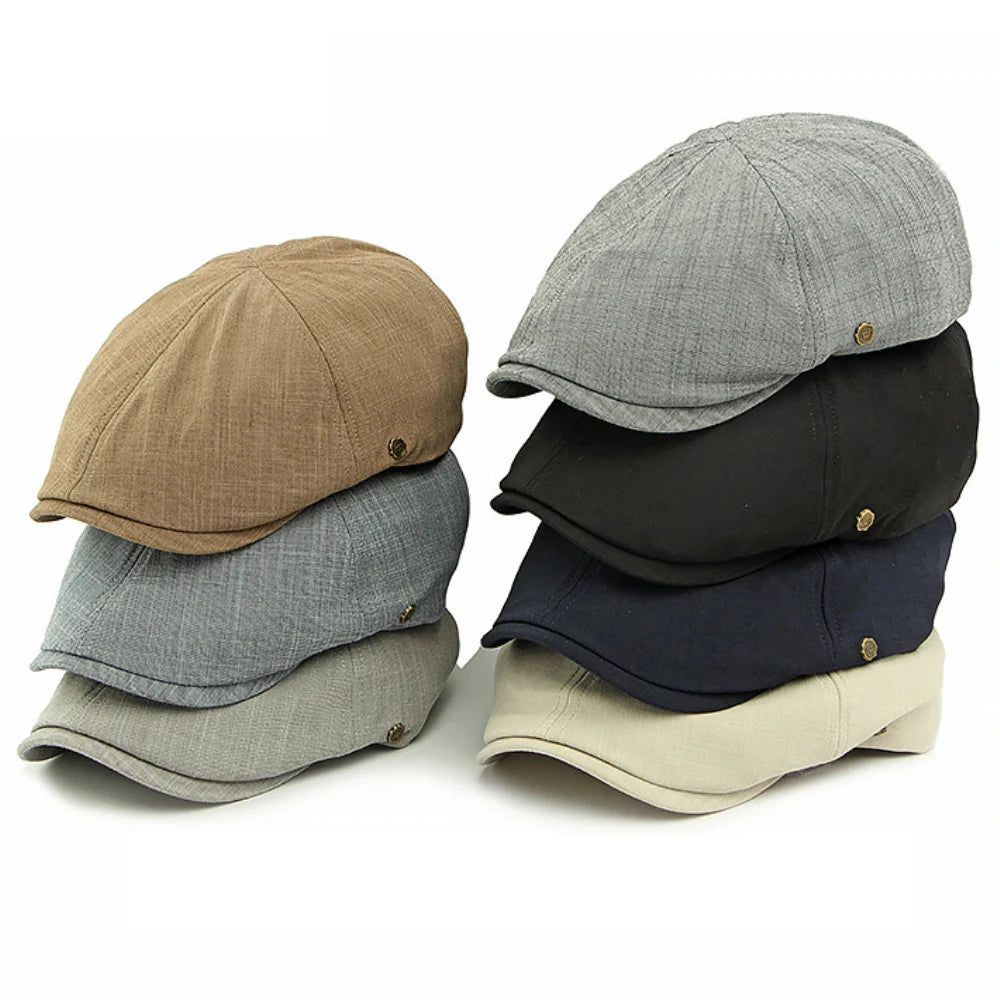 Beret Cap Spring Summer Octagonal Cap For Men Women 6 Panels Artist Painter Beret Hat