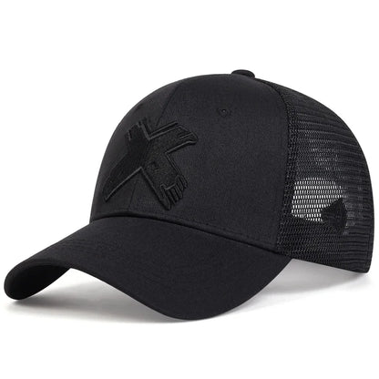 Unisex X Letter Embroidery Baseball Net Caps Spring Summer