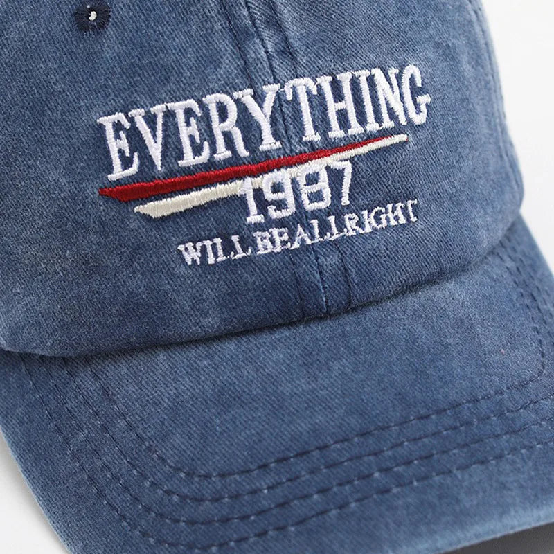 Retro Letter Embroidery Baseball Cap Children Washed Cotton Hat Korean Solid Color Kids Boy Girl Peaked Caps