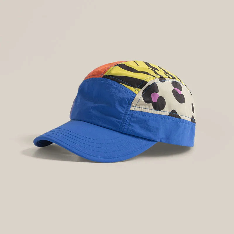 American Retro Leopard Print Splicing Baseball Caps