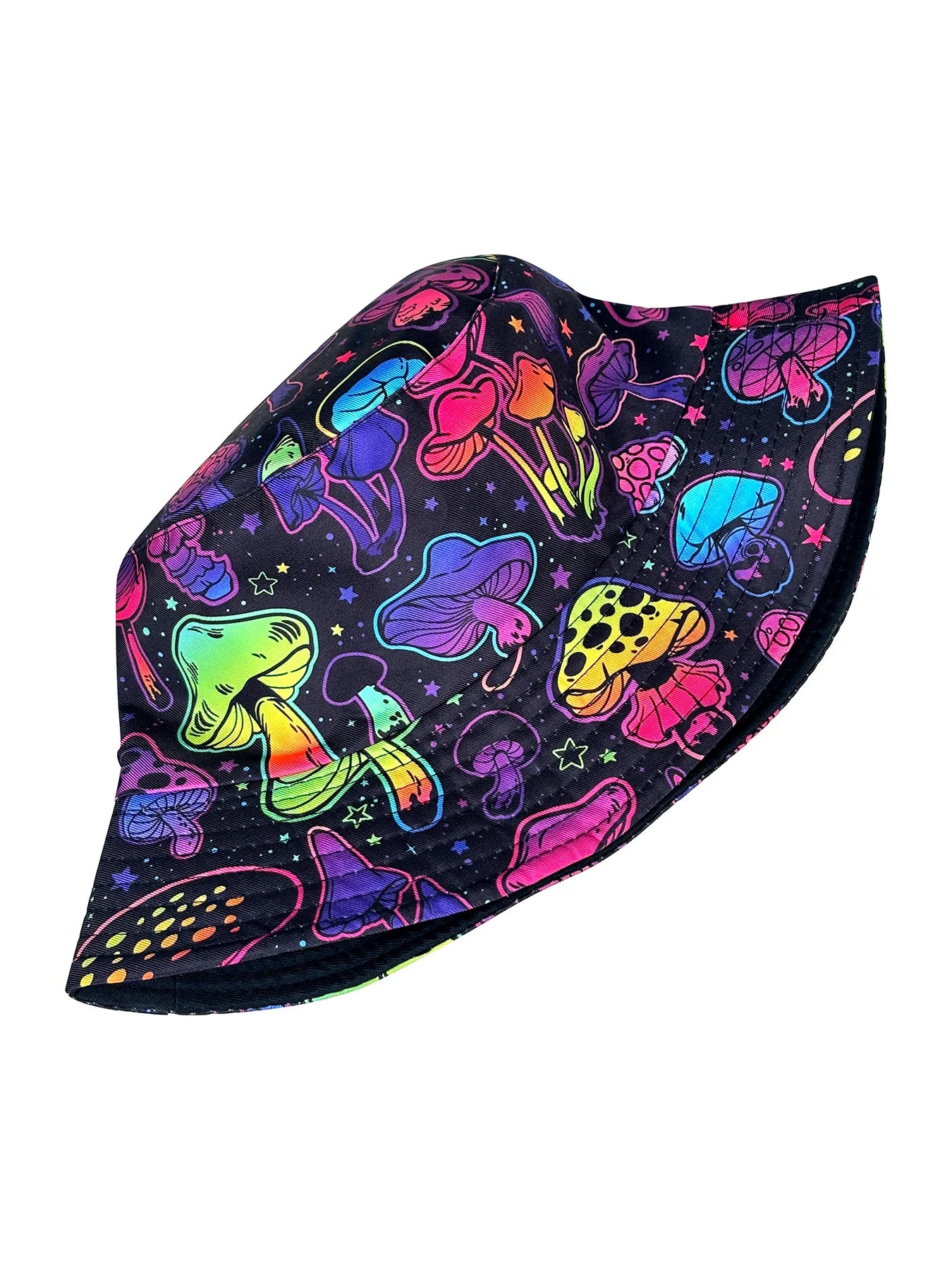 Dreamy Colorful Mushroom Bucket Hat, Reversible Sun Hat