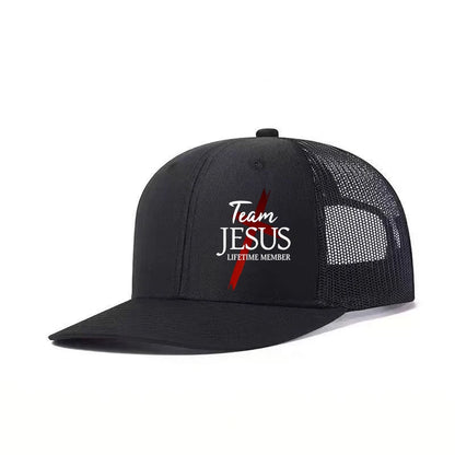 Team Jesus Lightning Mesh Hat Multi Color Contrast Breathable Mesh Fabric Hardcore Believers Street Explosion Artifact