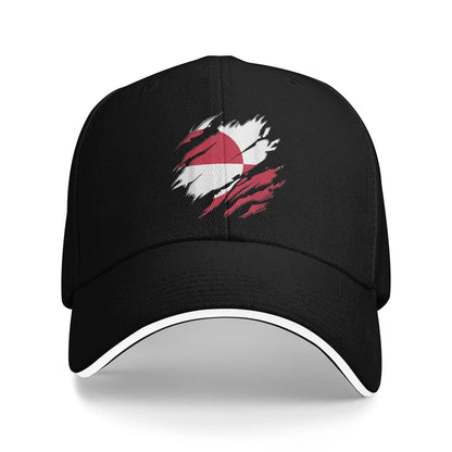 Greenland Coat Of Arms Kalaallit Nunaat Polar Bear Blue Sandwich Hats Baseball Caps