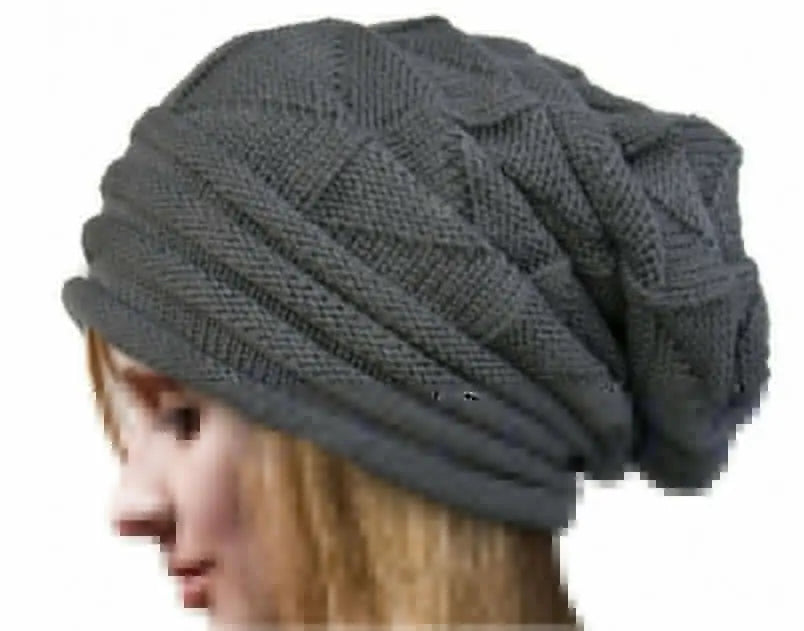 Knitted Baggy Beanie Oversized Winter Hat Ski Slouchy Cap For Women Men