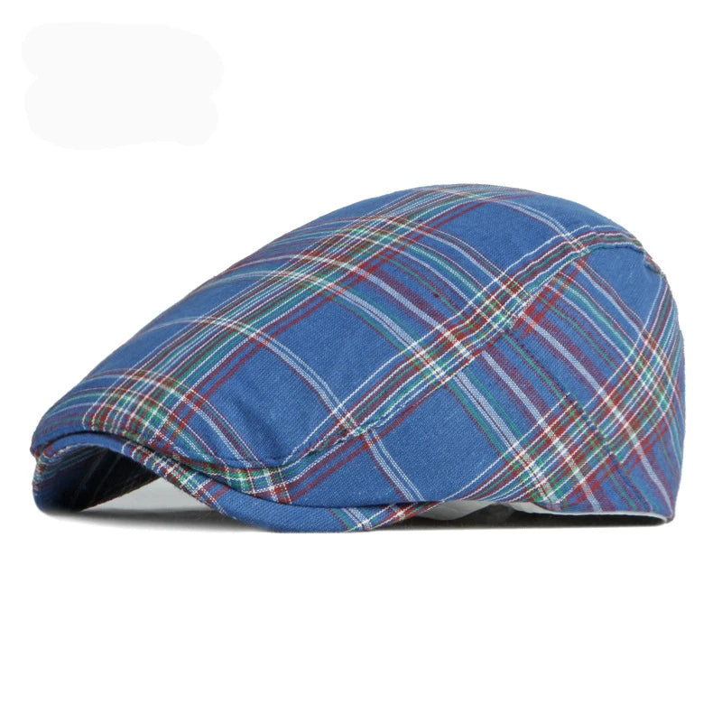 Fashion Fine Stripe Lattice Berets Hat Women Men Spring Summer