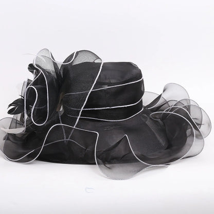 Elegant Women Sun Hat Organza Fedoras Summer Sun Hats