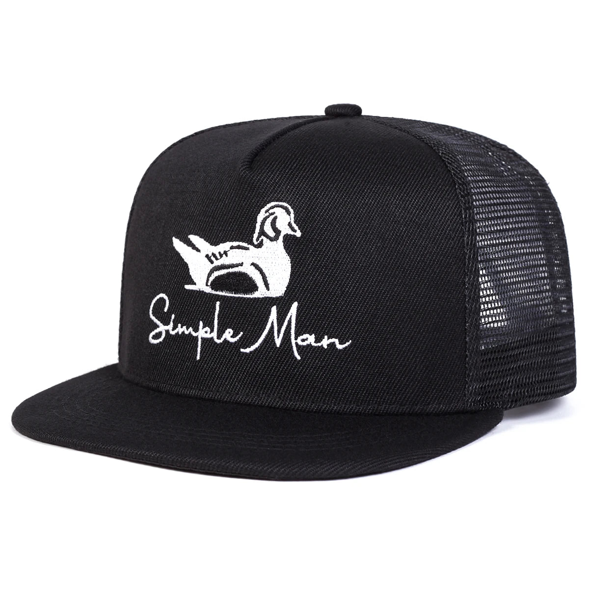 Unisex Simple Man Duck Embroidery Hip-Hop Net Hats
