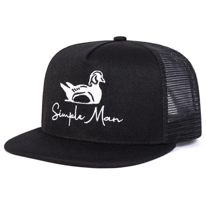 Unisex Simple Man Duck Embroidery Hip-Hop Net Hats