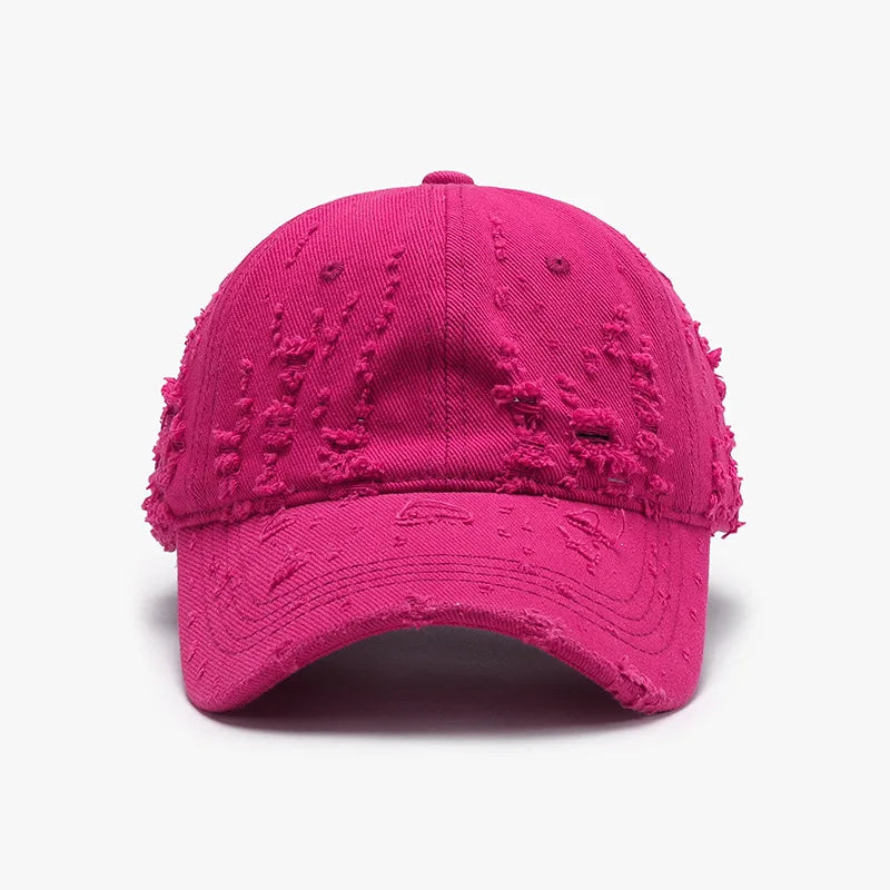 Spring Soft-Top Washed Distressed Curved Brim Baseball Cap