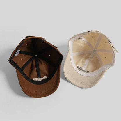 Japanese Short Brim Cotton Baseball Hat Women Men Embroidery Letters Street Niche Peaked Sports Sun Cap