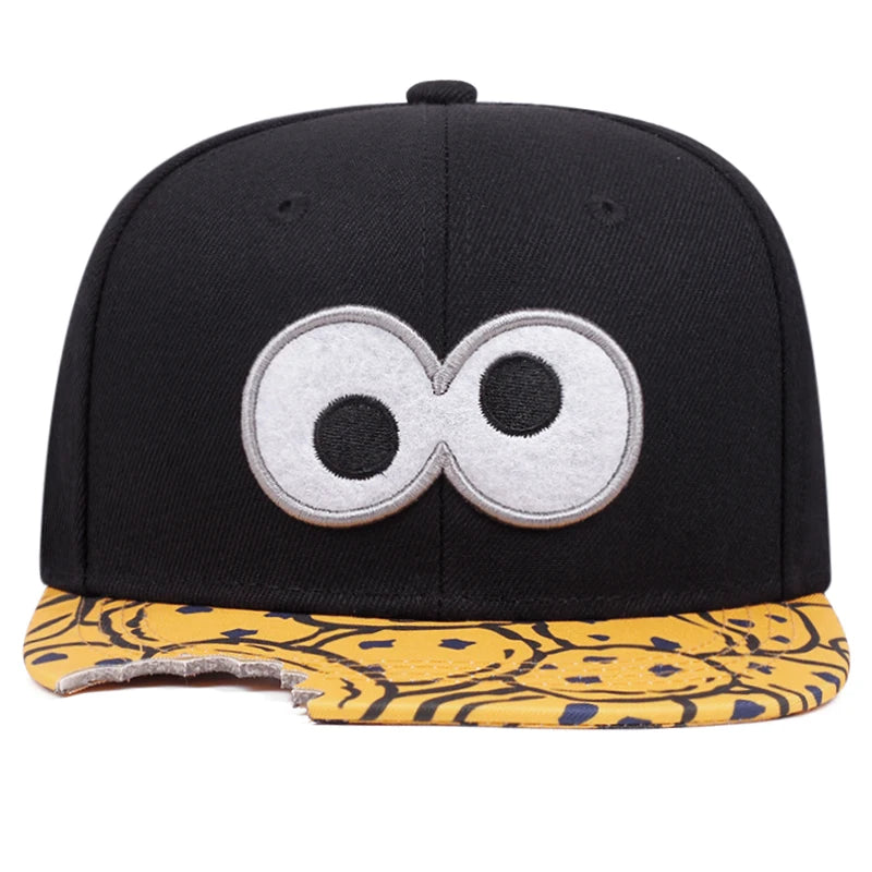 Fashionable Eye Embroidered Flat Edge Hat Men's Personalized Street HipHop Hat Women's