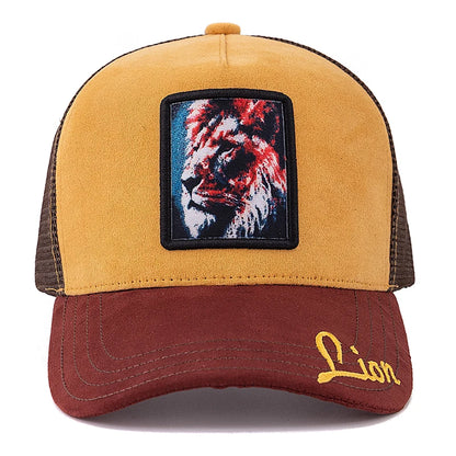 Unisex Lion Pattern Patch Suede Hat Spring Summer Baseball Cap For Men Women ﻿
