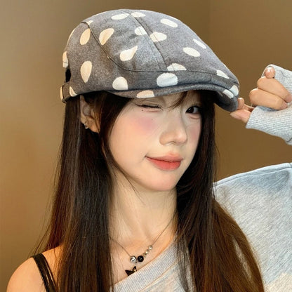 Korean Retro Polka Dot Printing Forward Hat