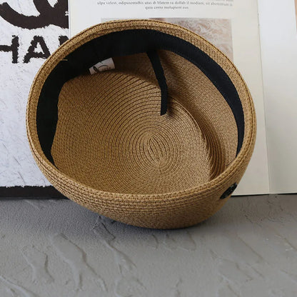 Straw Pillbox Hat Summer Beret Sun Hats Japanese Retro Weeding Fedora Hat