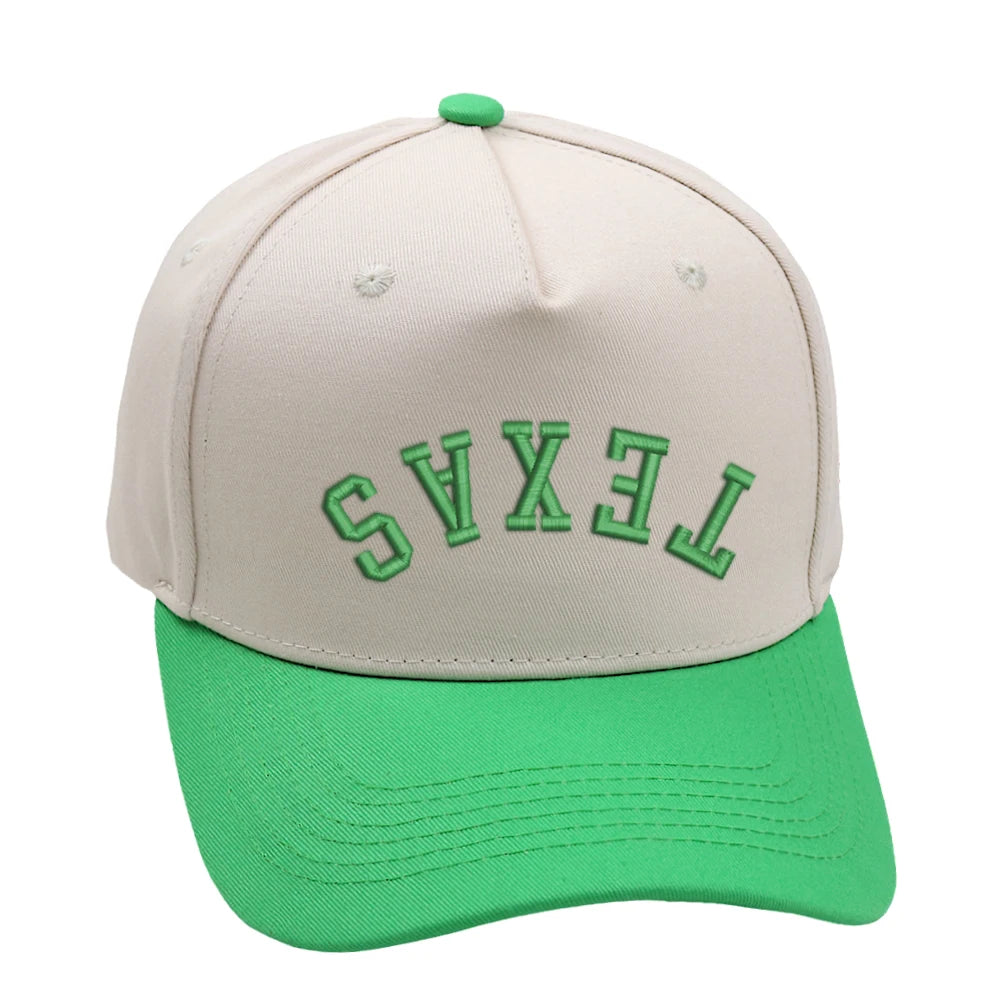 Texas Trucker Hat Upside Down 3D Embroidery Two Tone Baseball Cap