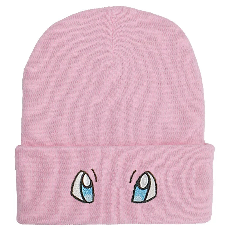 Unisex Cartoon Embroidered Big Eye Beanies Casual Hats