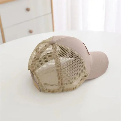New Solid Color Baby Baseball Cap Breathable Mesh Adjustable Peaked Hat Sun Embroidery Sun Hats