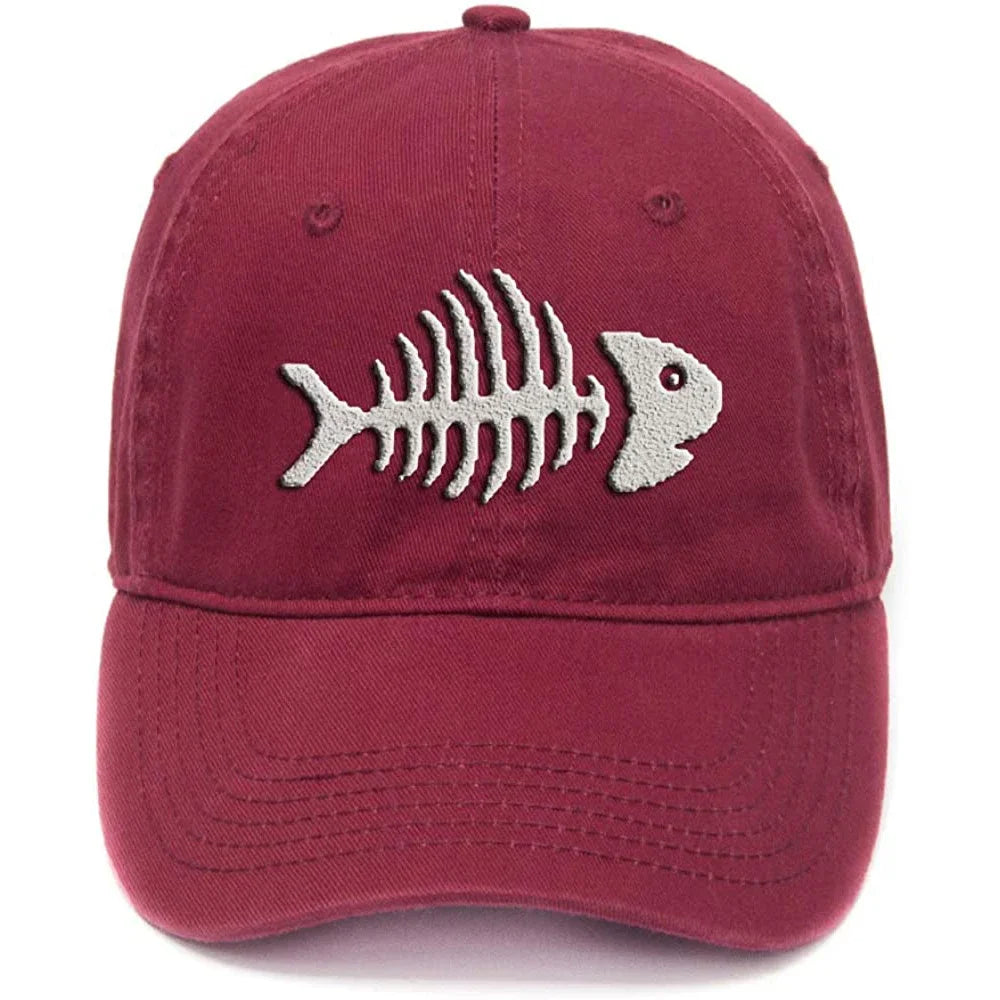 Lyprerazy Fish Bone Washed Cotton Adjustable Baseball Cap