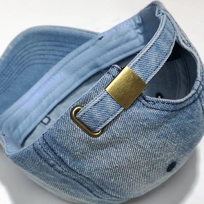 Blue Cowboy Baseball Cap Men And Women Fall White British Visor