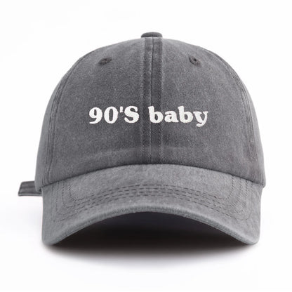 90's Baby Embroidery Washed Baseball Cap