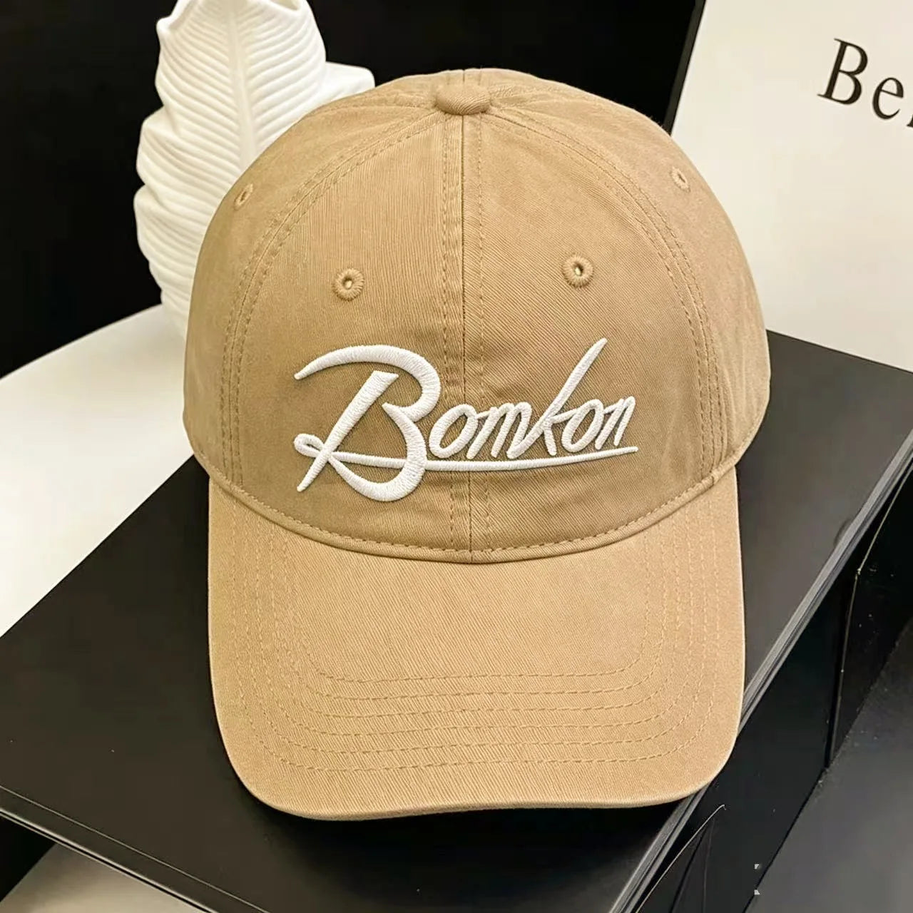 Unisex Washed Denim Baseball Caps Letter Embroidery Kpop Cotton Cap For Women Men