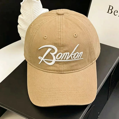 Unisex Washed Denim Baseball Caps Letter Embroidery Kpop Cotton Cap For Women Men