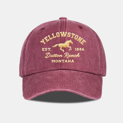 Yellowstone Horse Print Washed Baseball Cap Lightweight Breathable Adjustable Unisex Casual Cap