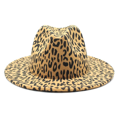 Women Leopard Open Road Hat Fedora Hat