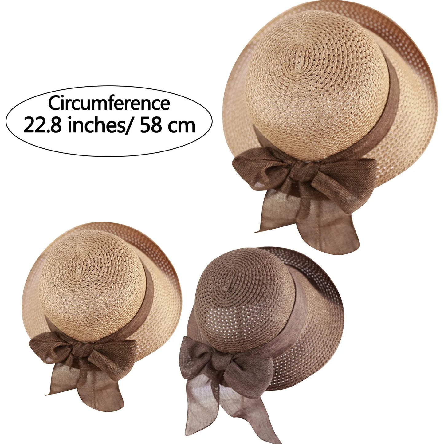 Women's Linen Straw Hat Summer Breathable Sunscreen Hats