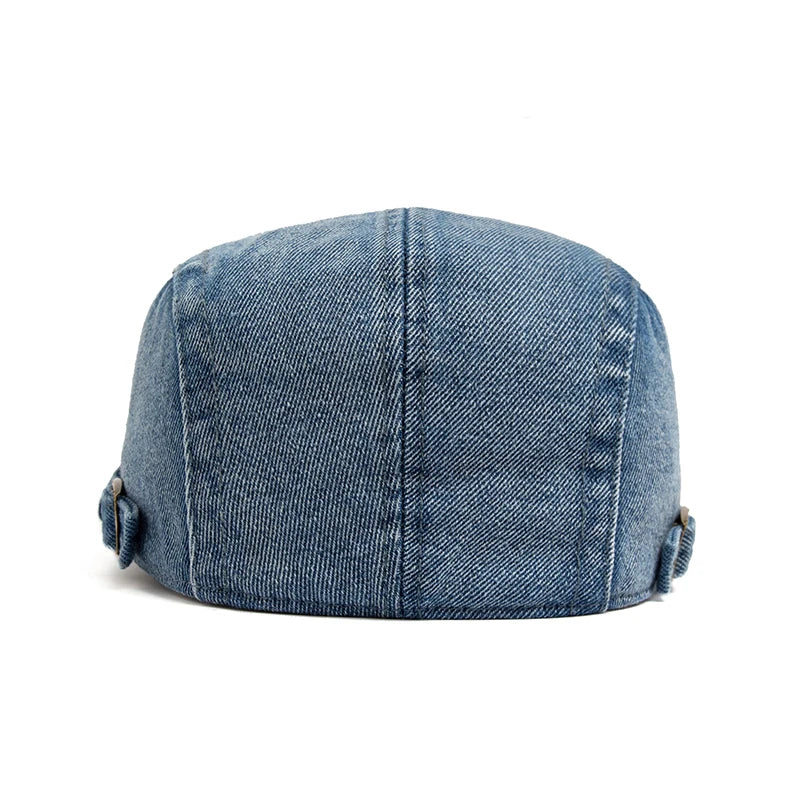 New Denim Cotton Beret Men Vintage Newsboy Cap Spring Autumn Casual Women