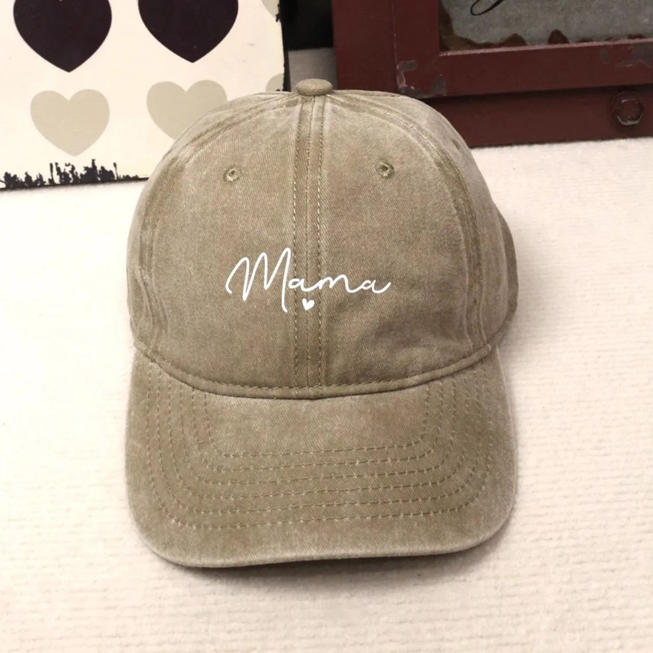 Vintage Washed Cotton Baseball Cap For Women