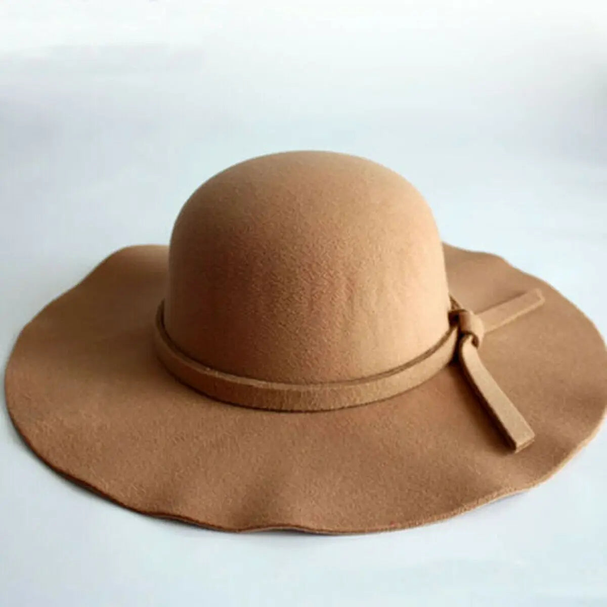 Women Sun Hat Vintage Lady Wide Large Wool Felt Cap