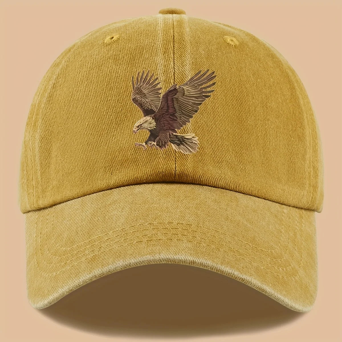 Eagle Print Baseball Cap, Adjustable For Both Men And Women