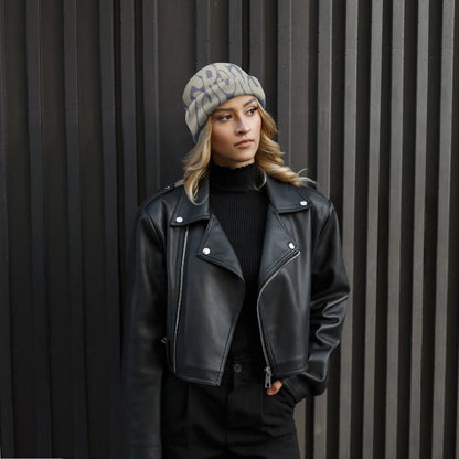 Unisex Knitted Hats Trendy Letter Pattern Popular Hip-Hop Hats