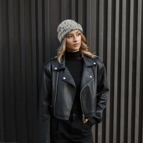 Unisex Knitted Hats Trendy Letter Pattern Popular Hip-Hop Hats