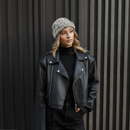 Unisex Knitted Hats Trendy Letter Pattern Popular Hip-Hop Hats