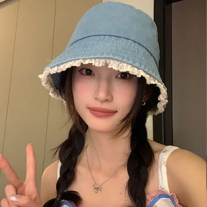 Leisure Face Covering Fisherman Hat Retro Head Surrounding Bowl Hat