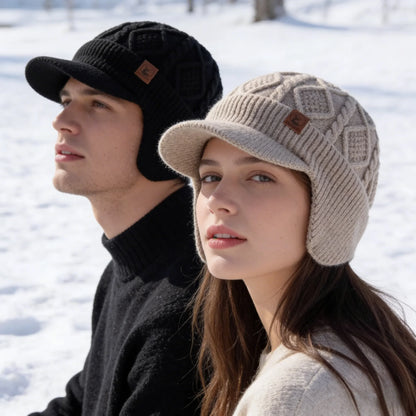 New Unisex Winter Hat Plush Fur Lined Warm Earflap Cap