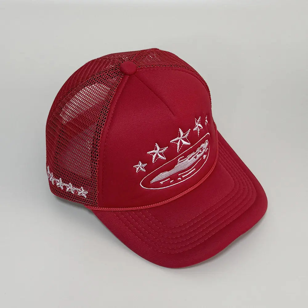 Y2K Star Embroidery Men Foam Mesh Baseball Cap Women Summer