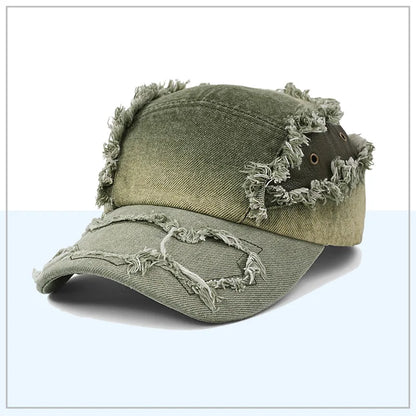 Dyed Denim Baseball Cap Outdoor Patchwork Baseball Cap