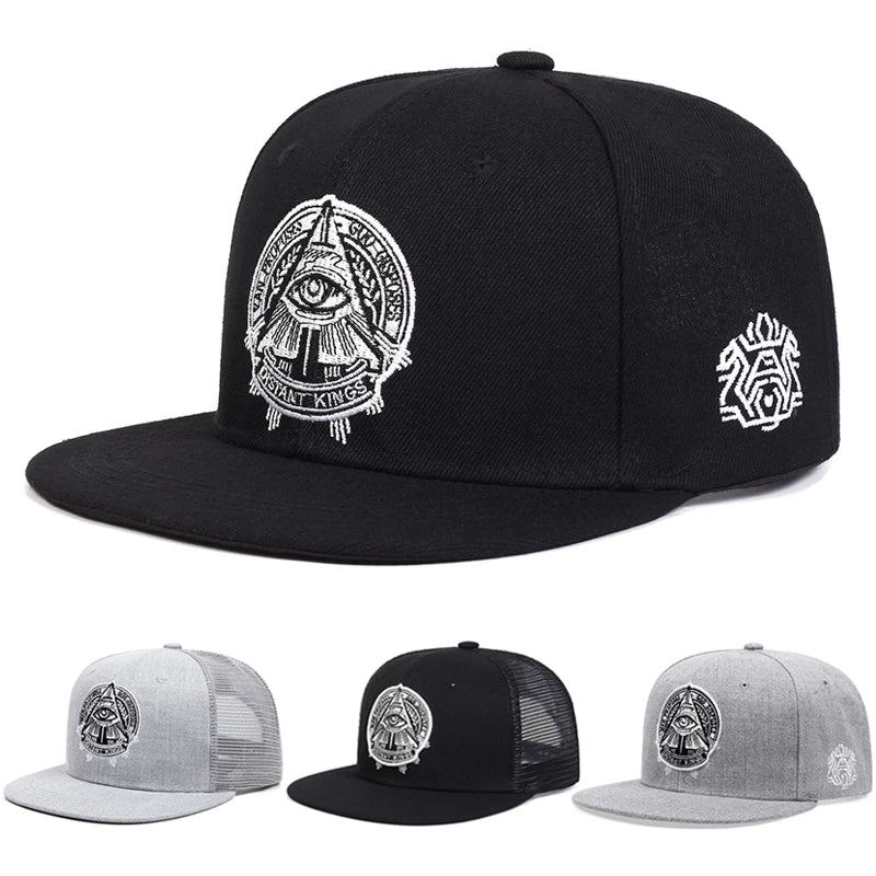 Eye of God Flat Edge Hat Mesh Hat Fashion Men's Street HipHop Hat Women's
