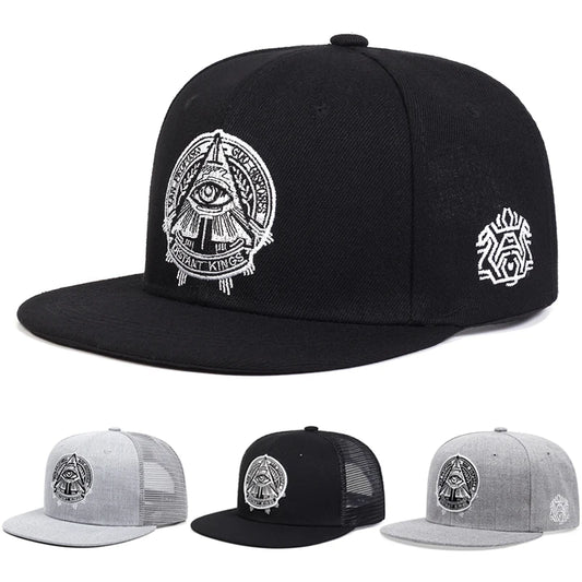 Eye of God Flat Edge Hat Mesh Hat Fashion Men's Street HipHop Hat Women's